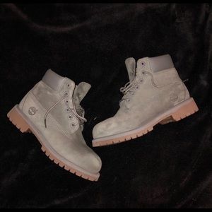 Grey timberland boots